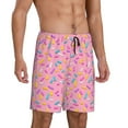 thumbnail image 3 of Rocae Pink Donut for Men's Soft Sleep Pajama Shorts, Waistband and Pockets, 3 of 9