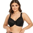 thumbnail image 2 of Women's Underwire Lace Unlined Everyday Bra Minimizer Full Coverage Bralette 44C, 2 of 5