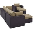 thumbnail image 3 of Modway Convene 6 Piece Outdoor Patio Sectional Set in Espresso Mocha, 3 of 8