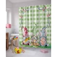 thumbnail image 4 of Easter Shower Curtain Easter Egg Gnome Shower Curtains for Bathroom Decor Spring Flowers Green Buffalo Plaid Bath Curtains Sets for Spring Easter Bathroom Decor Fabric Waterproof Extra Long 72" X 84", 4 of 6