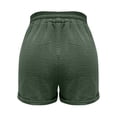 thumbnail image 5 of Audhol Summer Shorts for Women, Womens Casual Solid Side Pockets Pants Shorts Elastic Waist Pockets Daily Shorts Trousers Beach Shorts Blackish Green 5XL, 5 of 7