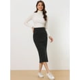 thumbnail image 3 of Falda Elegante para Mujer Falda Midi Unicolor Negro M, 3 of 6