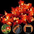 thumbnail image 1 of Paquete de 3 luces de otoño, decoraciones de otoño, 30 pies/60 luces LED de hoja de arce con pilas, luz de otoño. Afortunado Sencillez, 1 of 5