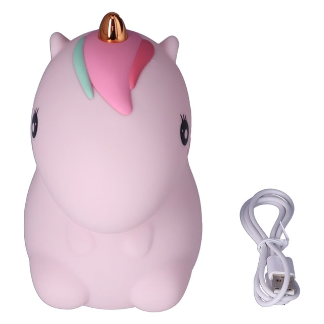 Bonita luz nocturna de silicona recargable por USB con 7 colores cambiantes para niños.