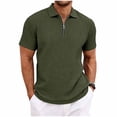 thumbnail image 3 of PBNBP Polos Shirts for Men,Mens Jacquard Knitted Polos Shirts Quarter Zip Polos T Shirt Short Sleeve Regular Fit Shirt for Summer, 3 of 9