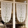thumbnail image 2 of Double Layer Floral Lace Tie Top Curtain, Rod Pocket Sheer Window Panel, Light Filtering Curtain for Bedroom Living Room and Kitchen Decor Gift, 2 of 6