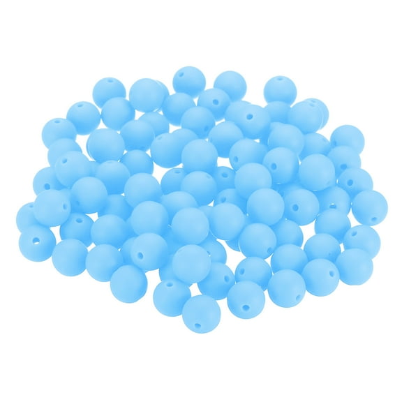 12mm Silicone Beads, 100PCS Silicone Beads Bulk Spacer Beads Focal Cute for Pens Keychain Bracelets Necklace , Blue