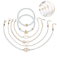 thumbnail image 1 of Juego de pulseras de tortuga, pulsera de cadena de 6 piezas chapada en oro, cadena de mano ajustable, pulsera multicapa para mujeres y niñas, 1 of 7