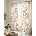 thumbnail image 5 of Orange Yellow Botanical Sheer Curtains 84 Inch Length 2 Panels Set for Living Room/Bedroom, Rustic Country Spring Floral Summer Leaf Kitchen Curtains Grommet Curtains Window Treatments 52"x84"x2, 5 of 7