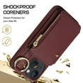 thumbnail image 4 of MesaSe 15/15Plus/15Pro/15PM Leather Case  Phone Protector Case Hanging Cord Multi Card Bag Convenient Payment Phone Case, 4 of 7