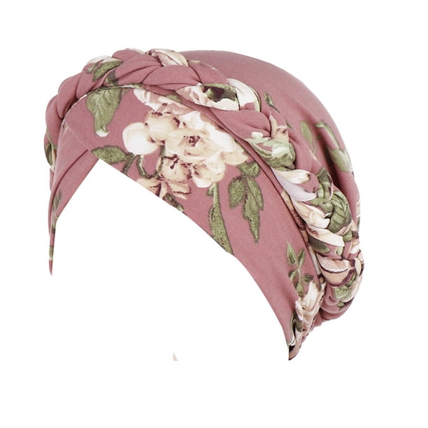 Minnieouse Pack de 3 estampados de moda turbante cómodo patrón europeo diademas estilo musulmán elasticidad accesorios para el cabello para Sombreros Fucsia
