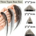 thumbnail image 6 of HAIRRO Men's PU Human Hair Hairline 100% Real Human Hair Forehead Hair Patch Hairpiece Sideburns Toupee Men Invisible Seamless Ultra Thin Skin PU Men's Hair System 1B Color, 6 of 9