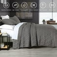 thumbnail image 5 of Quilt Set Twin Size Grey, Classic Geometric Diamond Stitched Pattern, Microfiber Ultra Soft Lightweight Bedspread Coverlet for All Season, 2 Piece Includes 1 Quilt and 1 sham, 5 of 7