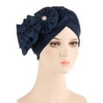 thumbnail image 2 of Herrnalise Women Solid Floral India Muslim Ruffle Chemo Hat Headwear Head Wraps Turbans Beanie Cap Headwraps, 2 of 2