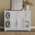 thumbnail image 2 of BELLEZE Ryland 47" Wood Storage Sideboard Buffet Cabinet Console Table, White, 2 of 7