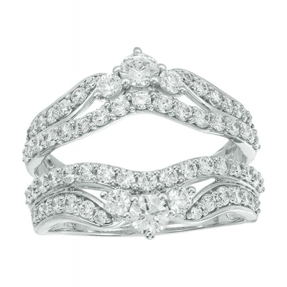 Round Cut White Diamond Tiara Ring Enhancer in 925 Sterling Silver - Wedding Wrap Ring Jacket - Ring For Women