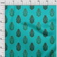 thumbnail image 2 of oneOone Cotton Silk Turquoise Blue Fabric Floral & Paisley Block Diy Clothing Quilting Fabric Print Fabric By Yard 42 Inch Wide, 2 of 4