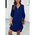 thumbnail image 2 of Roll Tab Zip-Up Dress, Navy, X-Large, 2 of 5