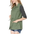 thumbnail image 5 of INSPIRE CHIC Women's Sleeveless Jacket Drawstring Waist Zip Up Cotton Cargo Vest with Pocket XS Green, 5 of 9