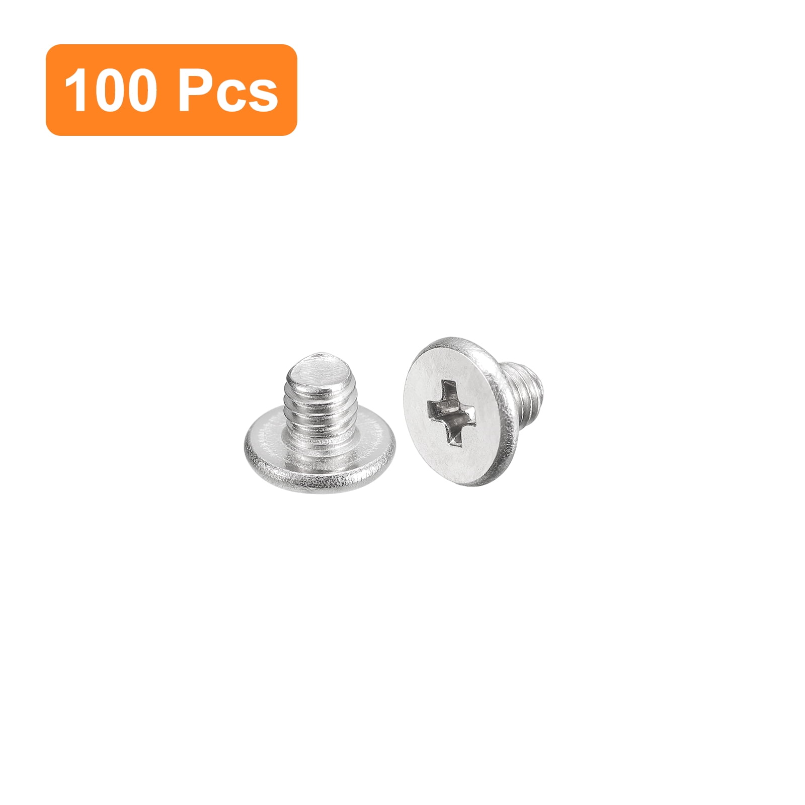Unique Bargains Flat Round Head Phillips Drive Machine Screws Silver Tone M3-0.5 x 3mm