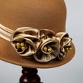 thumbnail image 4 of Slccxzc Elegant Adjustable Fedora Hat with Bow Decoration Dome Top Hat, 4 of 7