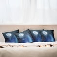 thumbnail image 3 of Ambesonne Moon Throw Pillow Cover 4 Pack, Starry Night Sky Full Moon, 24", Black Blue White, 3 of 6