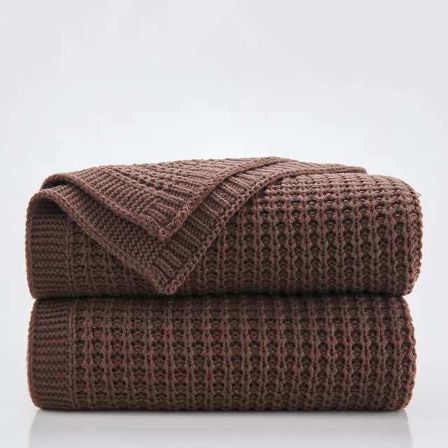Manta Douceur Brown, suave y gruesa, tejida en forma de cable, 127 x 152 cm