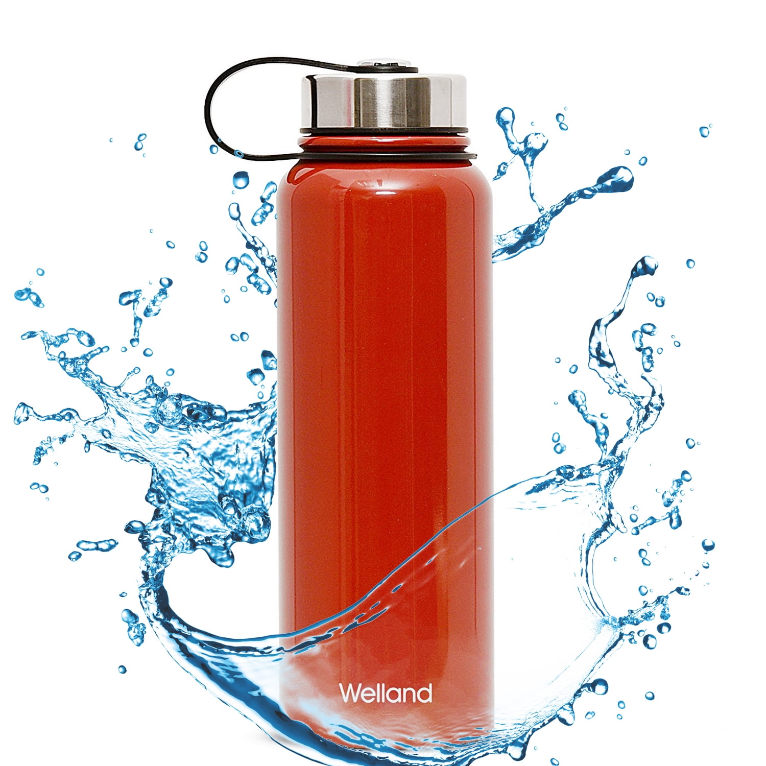 WELLAND 32 oz Vacuum Stainless Steel Insulated Bottle, Red by Welland Industries LLC