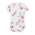 thumbnail image 4 of Jacenvly 2024 new plus size womens clothes Fashion Women's Printed Button-up Short Sleeve Top Shirt T-shirt Top Shirt breathable Floral v neck t shirts t-shirts womens summer Multicolor, 4 of 5