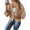 thumbnail image 2 of Chunky Cardigan Sweaters for Open Front Cardiagn Casual Soft Knitted Business Sweaters Khaki L, 2 of 8