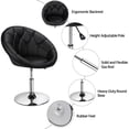 thumbnail image 4 of Alden Design Modern Tufted Adjustable Barrel Swivel Accent Chair, Black Faux Leather, 4 of 10