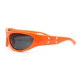 thumbnail image 3 of Classic 90s Style Sport Oval Round Plastic Sunglasses Orange - Black, 3 of 4