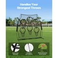 thumbnail image 4 of KFFKFF 8 x 8 ft Football Trainer Throwing Net, Training Throwing Target Practice Net with 6 Target Pockets, Knotless Net Includes Straps and Portable Carry Case, Black, 4 of 9