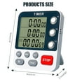 thumbnail image 7 of Cheers US Digital Triple Kitchen Timer, 3 Channels Countdown Up Timer, Cooking Timer, Stopwatch, Large Display, Adjustable Volume Alarm and Flashing Light with Magnetic Back, Stand, 7 of 7