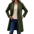 thumbnail image 6 of Mgmyaa Women's Thicken Wool Button Front Stand Collar Long Sleeve Pea Coat with Deep Pockets Loose Fit Casual Winter Jacket, 6 of 6