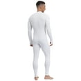 thumbnail image 2 of Sxiwei Men's Long Sleeve Full Body Unitard Leotard Bodysuit Athletic Jumpsuit Front Zipper Rompers White L, 2 of 7