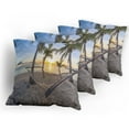 thumbnail image 5 of Ambesonne Tropical Throw Pillow Cover 4 Pack, Paradise Beach Palms, 24", Multicolor, 5 of 7
