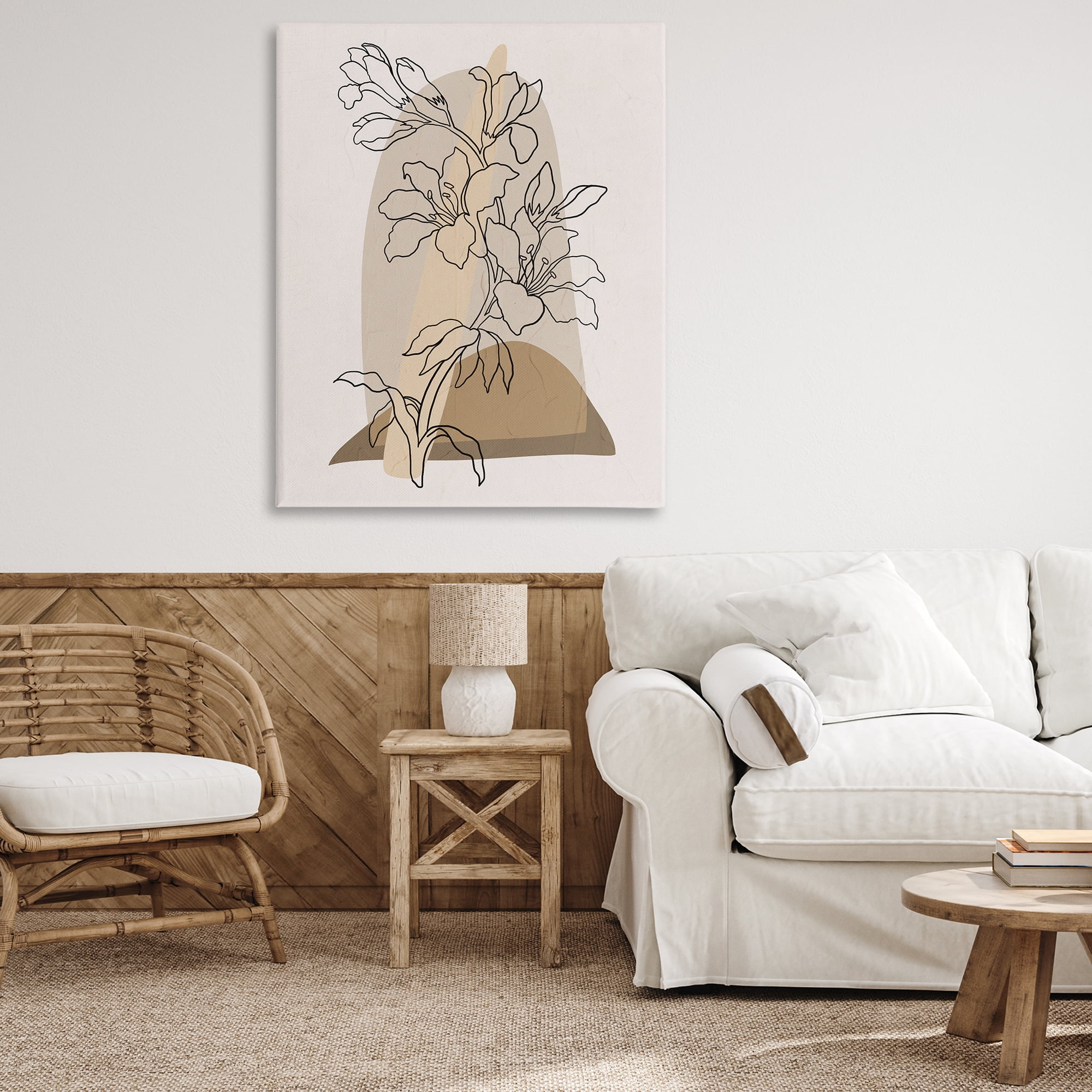 Stupell Industries Boho Lily Impression Botanical & Floral Painting Gallery Wrapped Canvas Art Print Wall Art, 36 x 48