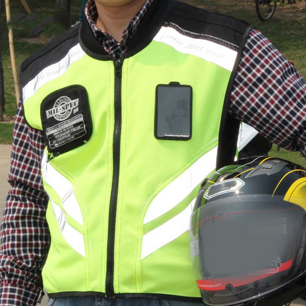 Sports Motorcycle Reflective Vest High Visibility Fluorescent Riding Safety Vest Racing Sleeveless Jacket Moto Gear XL