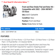 thumbnail image 2 of Front and Rear Brake Pad and Rotor Kit - Compatible with 2002 - 2004 INFINITI I35 Base 2003, 2 of 2