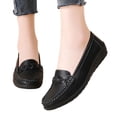 thumbnail image 2 of Dweltoz Loafers for Women Business Casual Comfort Work Office Flats Lightweight Slip on Retro Ballet Flats,Black 39, 2 of 5