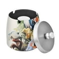 thumbnail image 2 of Many Birds Leaves Ashtray with Lid Smell Proof Cigarette Ashtray Stainless Steel Smokeless Ash Holder for Indoor Outdoor, 2 of 7