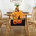 thumbnail image 4 of Halloween Table Runner 72 Inches Long Pumpkin Orange Black Buffalo Plaid Check Table Runner for Kitchen Dining Coffee Indoor Outdoor Home Party Decor, 4 of 6