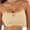 Beige, variant on Wireless Strapless Bra Seamless Mesh V Cutout Bandeau Padded Tube Top Comfortable Stretchy Lounge Bralette Everyday Basic Underwear Tops Brown L