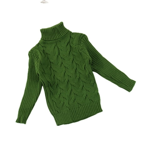 

Kid Boy Girl Winter Sweater Knitted Turtleneck High Collar Twist Pullover Tops