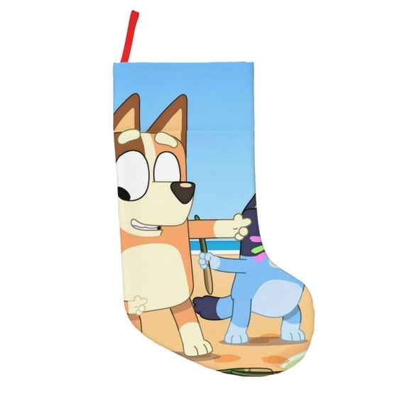 Saiise Bluey Print 18 Inches Christmas Stockings,Large Stockings for for Christmas Xmas Tree Holiday Fireplace Family Decor Gifts