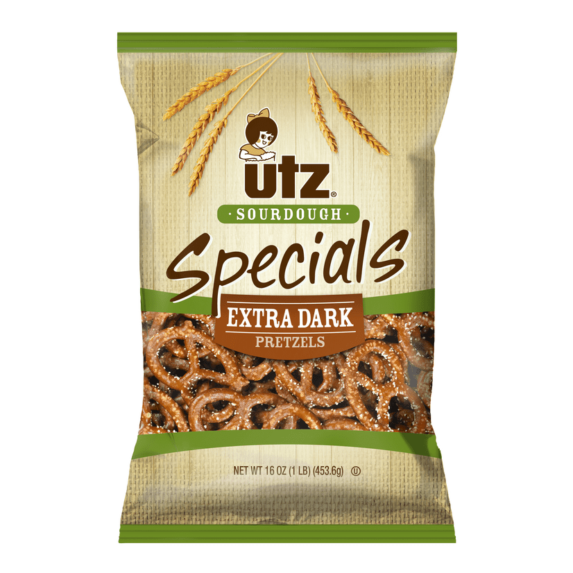 Utz Sourdough Specials Extra Dark Pretzels 16 oz