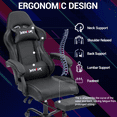 thumbnail image 3 of WENTUM  Ergonomic Reclining Gaming Chair with Linkage Armrests & Footrest, Racing Office Chair, PU Leather Computer Desk Chair, Black, 3 of 8