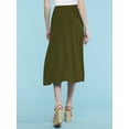 thumbnail image 3 of Made by Johnny Women's Lightweight Fold Over Flared Midi Skirt XXL OLIVE, 3 of 6