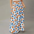 thumbnail image 2 of WTOBBY Women's Travel-Friendly Foldable Floral Print High Waist Casual Skirt with Pocket, Draped Relaxed Long Maxi Leisure Skirt for Cruise Trips and Explorations,Saffron XL, 2 of 5